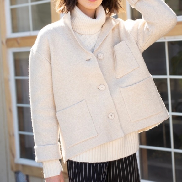 ATM Anthony Thomas Melillo Sweaters - ATM Anthony Thomas Melillo Novelty Neutral Button Front Cardigan Sweater Jacket